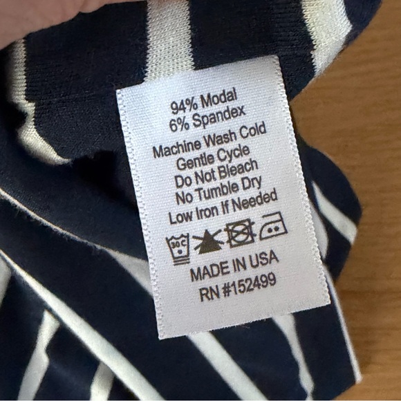 Amour Vert Navy and White Striped Pencil Skirt - Picture 3 of 5